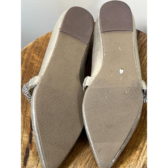 Gold Sugar Lingo Flats with Stones Size 7‎ - Picture 4 of 4